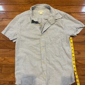 Crewcuts Seersucker Light Blue Striped Casual Button Down Shirt